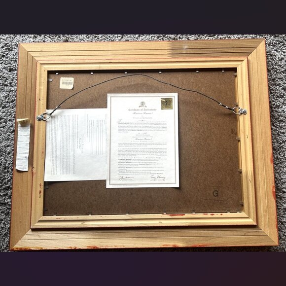 Thomas Kinkade Hometown Memories I with Gold Frame - Picture 2 of 3